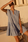 Roll Sleeve- Henley Blue