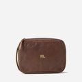 RRL Large Leather Travel Pouch Brown