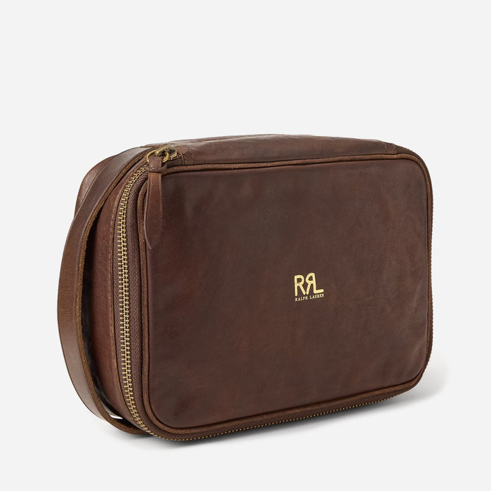 RRL Large Leather Travel Pouch Brown