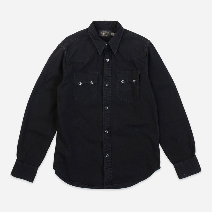 RRL Western Denim Shirt Black Wash