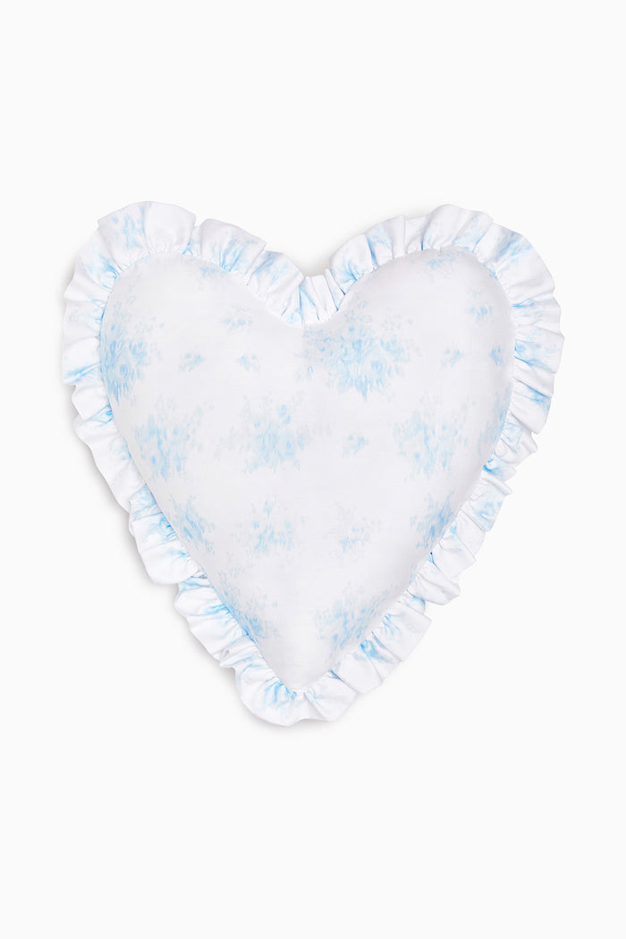 Ruffle Heart Pillow - BLUEBELL