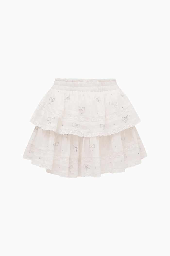 Ruffle Mini Crystal Bow Skirt