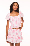 Ruffle Mini Summer Heirloom Print Skirt