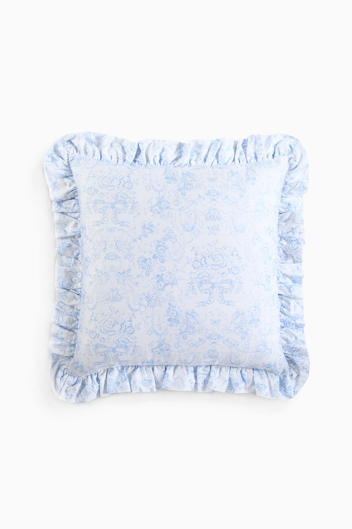 Ruffle Throw Pillow - NANTUCKET BLUE