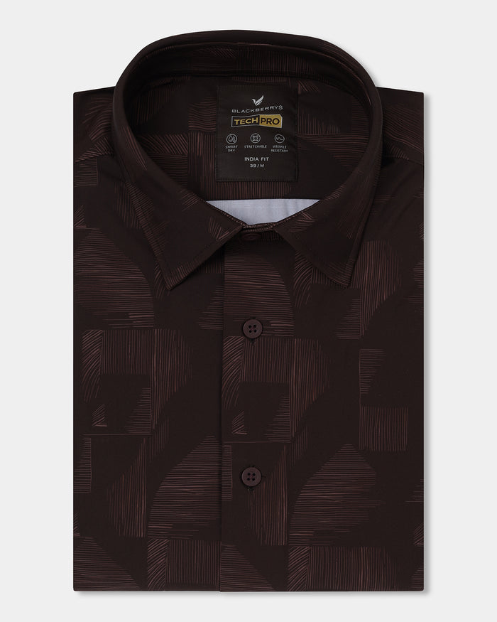 Rust Half Sleeve TechPro Printed Shirt - Median