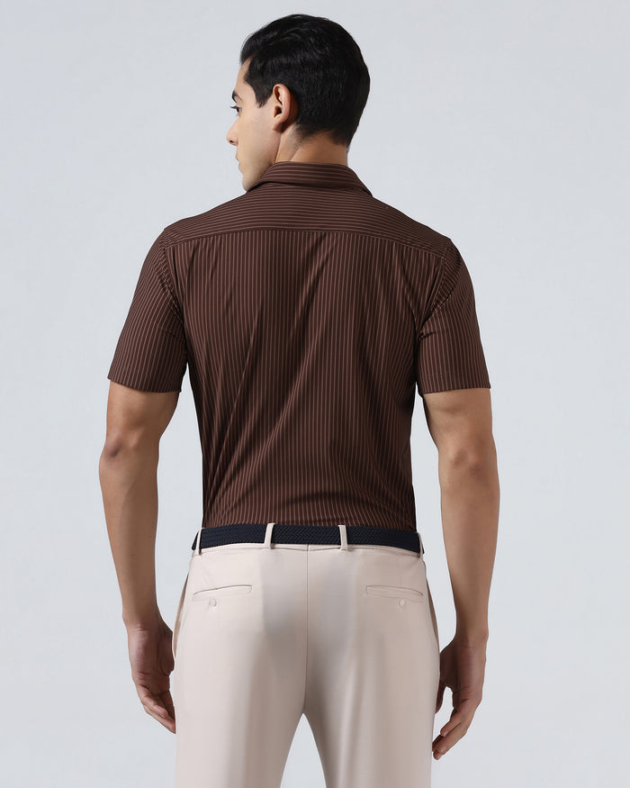 Rust Half Sleeve TechPro Stripe Shirt - Inertia