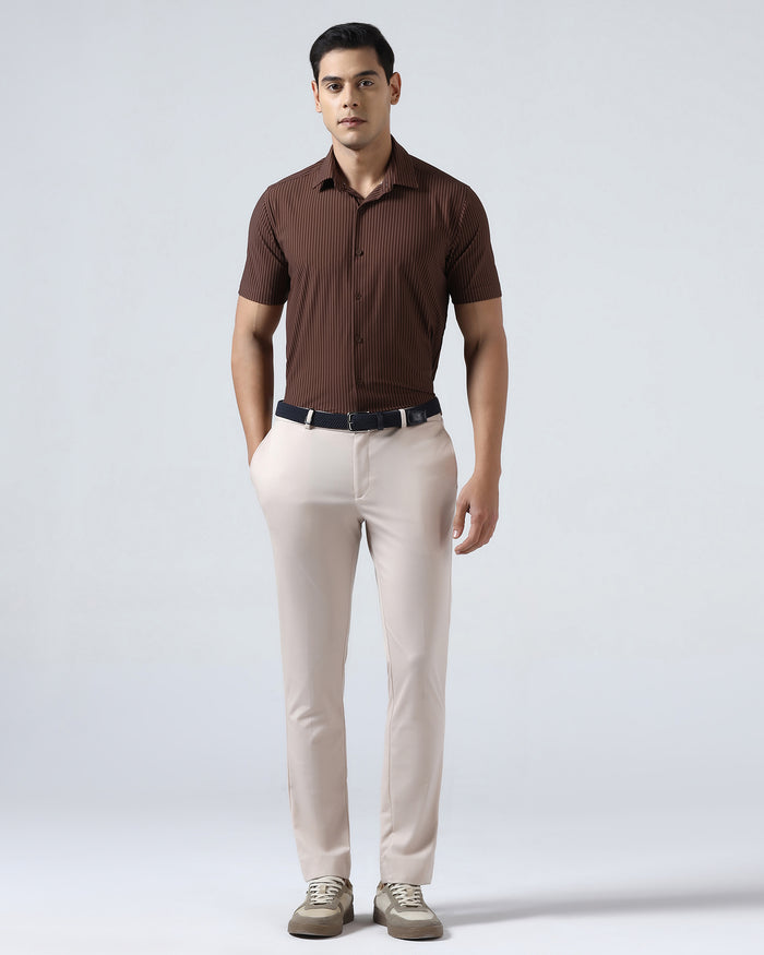 Rust Half Sleeve TechPro Stripe Shirt - Inertia