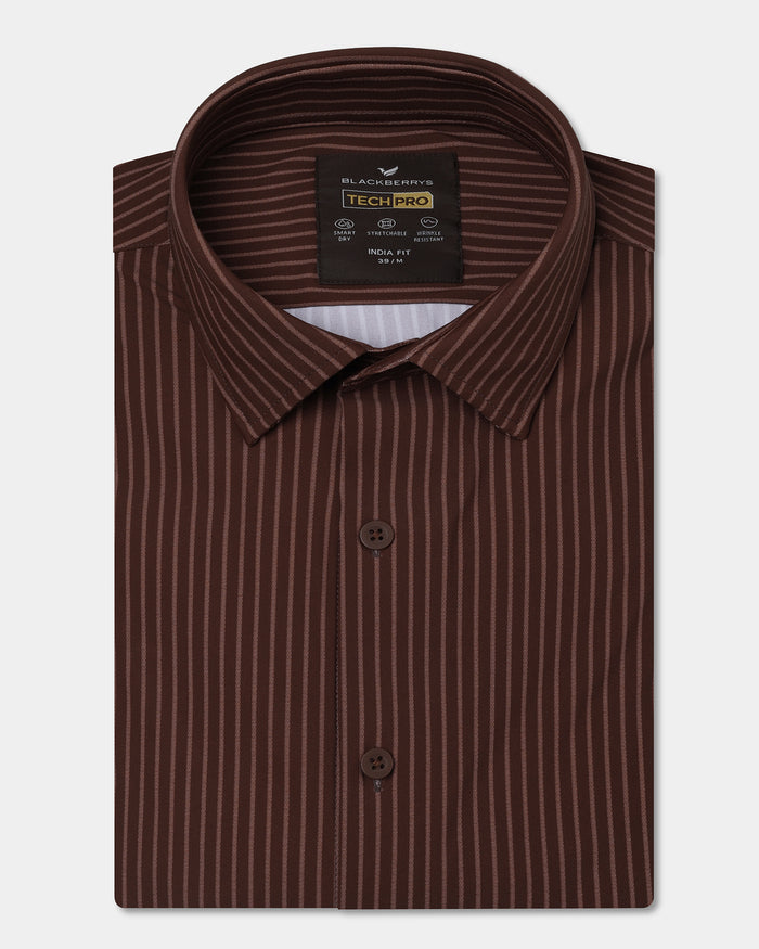 Rust Half Sleeve TechPro Stripe Shirt - Inertia