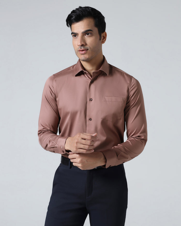 Rust Unwrinkle Solid Shirt - Sylvia