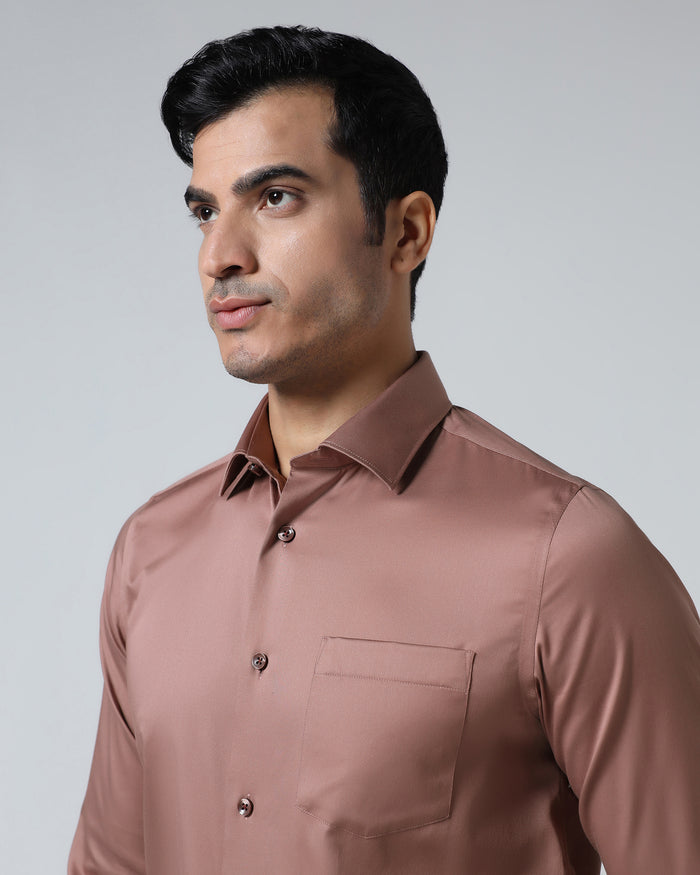 Rust Unwrinkle Solid Shirt - Sylvia
