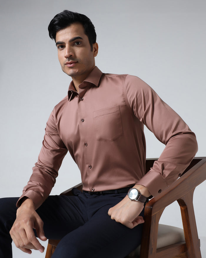 Rust Unwrinkle Solid Shirt - Sylvia