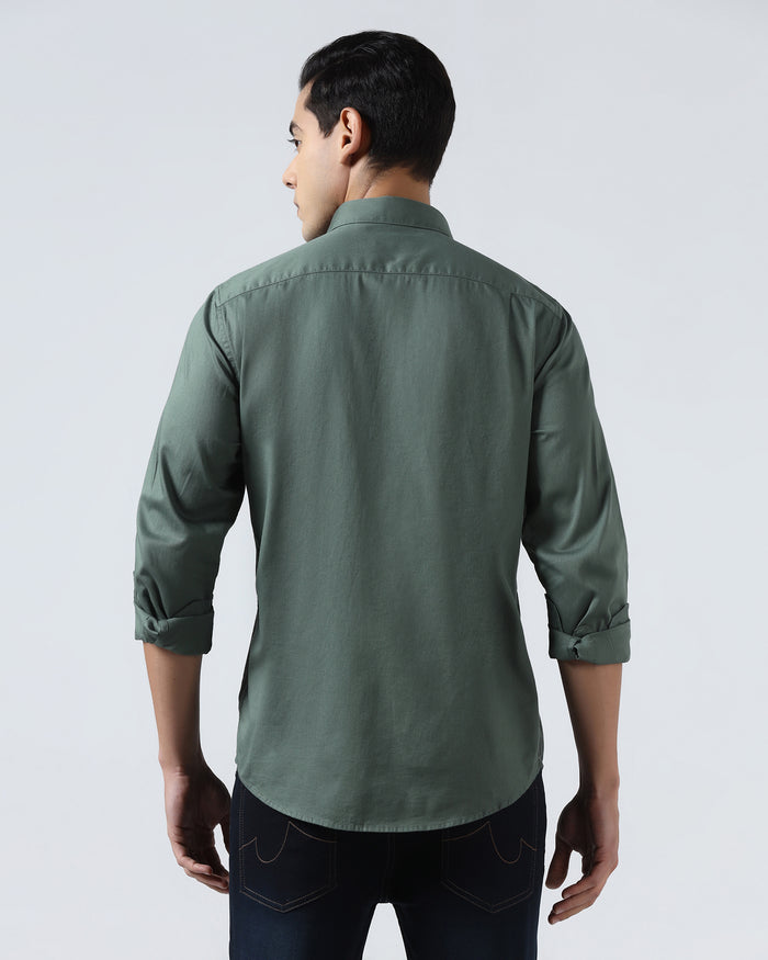 Sage Green Textured Shirt - Nuvan