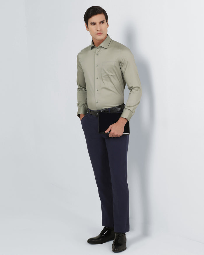 Sage Green Unwrinkle Solid Shirt - Sylvia
