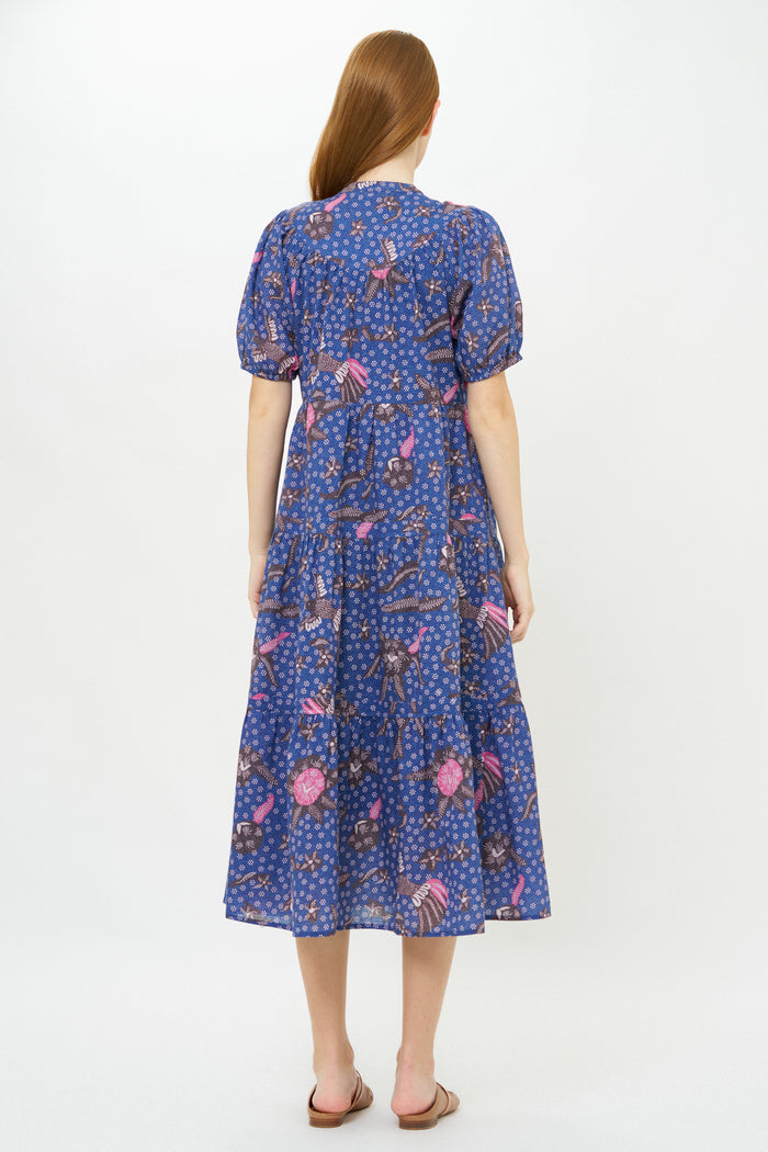 Scoop Tiered Midi- Bali Navy