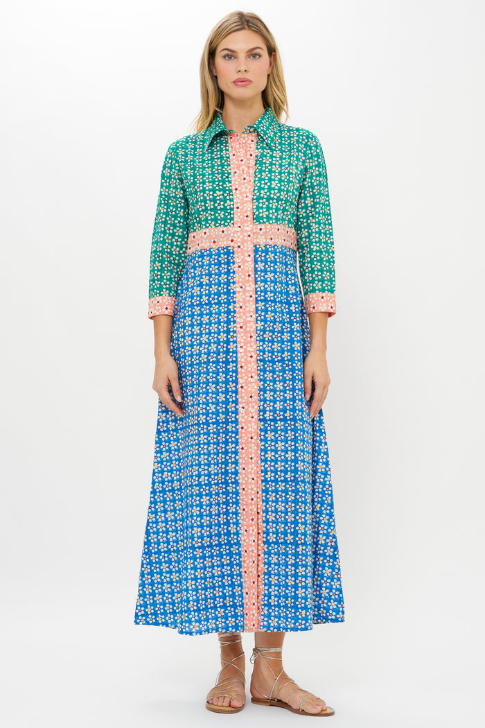 Shirt Dress Maxi- Aster Blue