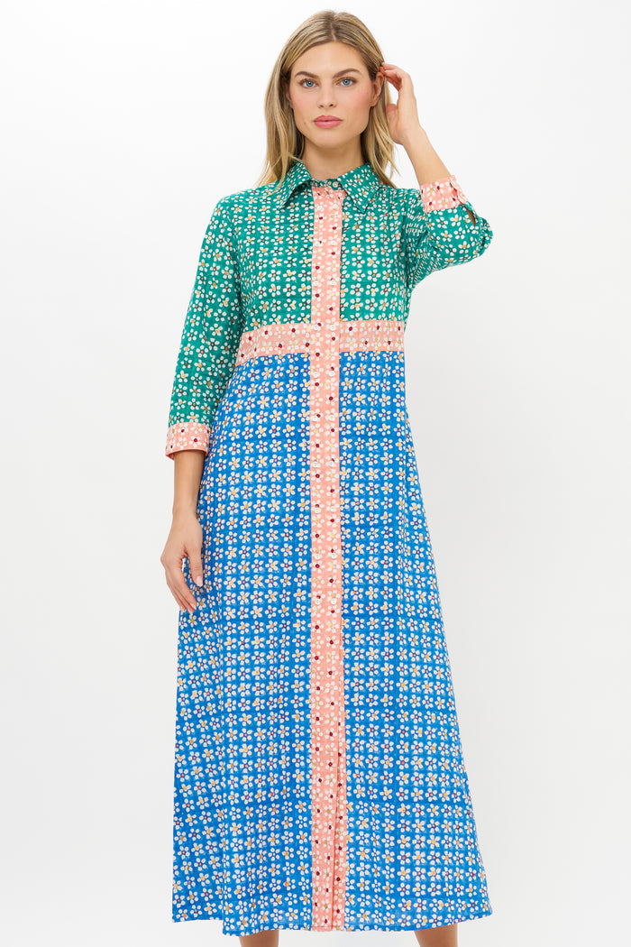 Shirt Dress Maxi- Aster Blue