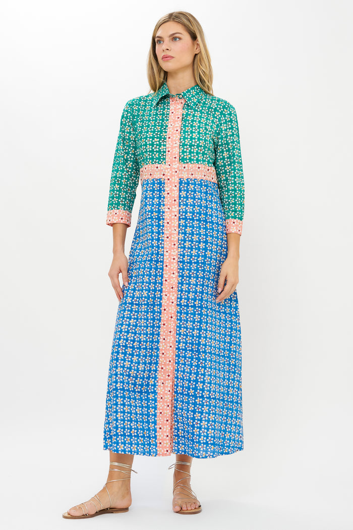 Shirt Dress Maxi- Aster Blue