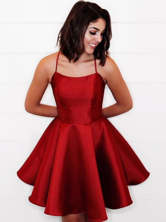 Short BurgundyYellow Backless Prom Dresses, Short YellowBurgundy Backless Formal Homecoming Dresses