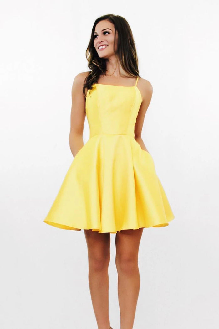 Short BurgundyYellow Backless Prom Dresses, Short YellowBurgundy Backless Formal Homecoming Dresses