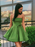 Short Green Red Prom Dresses, Short Green Red Formal Graduation Homecoming Dresses
