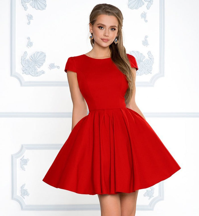 Short Sleeves Short Navy Blue Red Burgundy Prom Dresses, Short Sleeves Short Graduation Homecoming Formal Dresses