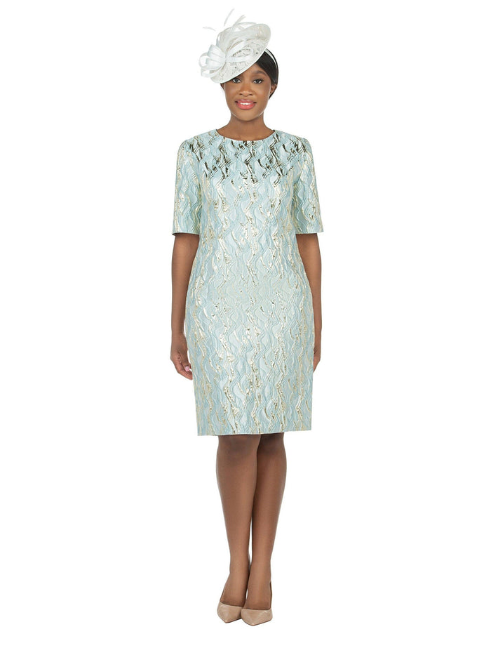 Short Slv Brocade Sheath Dress - Plus