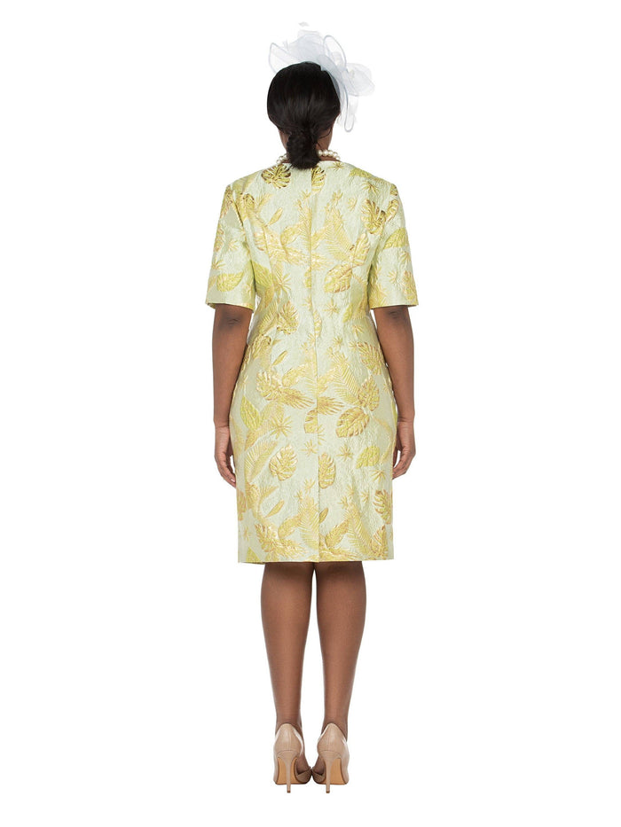 Short Slv Brocade Sheath Dress - Plus