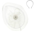 Sinamay Disc Headband Fascinator with Floral Accent