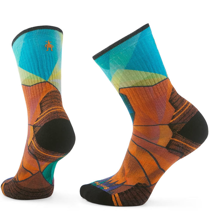 SMARTWOOL WOMENS HIKE TARGETED CUSHION MOUNTAIN PRISM PRINT CREW SOCKS