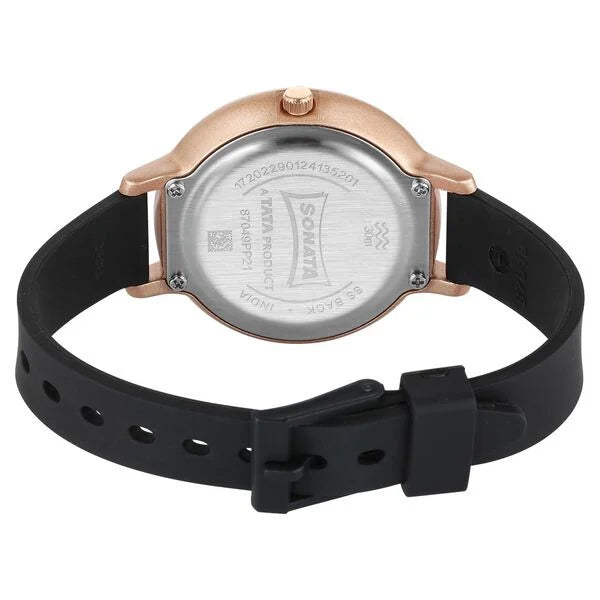 Sonata Splash Quartz Analog Black Dial Plastic Strap Watch for Women - Ashoka Watch Company