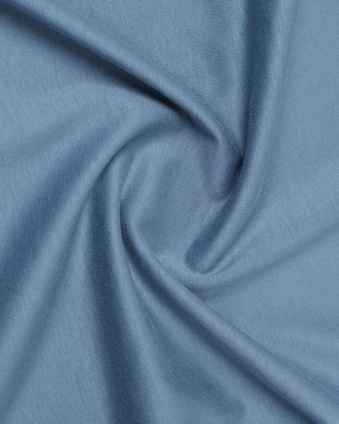 Steel Blue Crew Neck Solid T-Shirt - Peralta