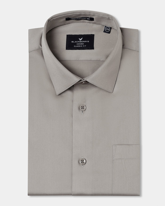 Stone Half Sleeve Unwrinkle Solid Shirt - Sylvia