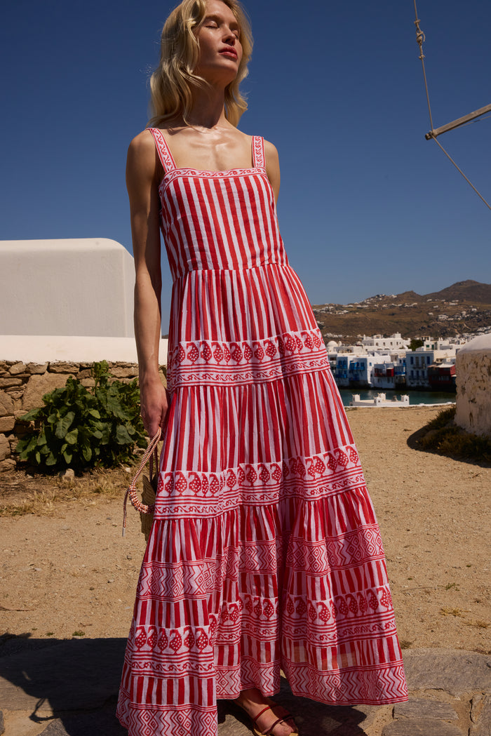 Strappy Maxi- Santorini Red