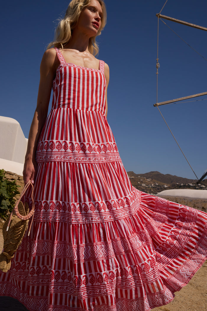 Strappy Maxi- Santorini Red