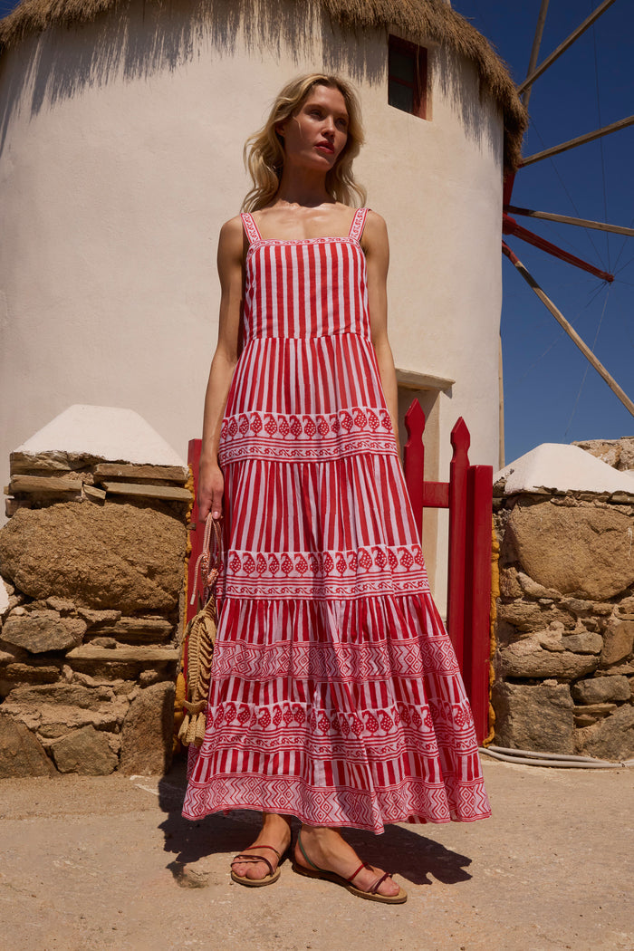Strappy Maxi- Santorini Red