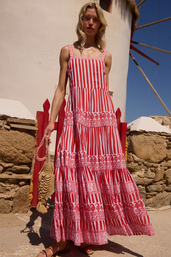 Strappy Maxi- Santorini Red