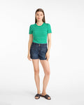 Stripe Crewneck Tee in Green
