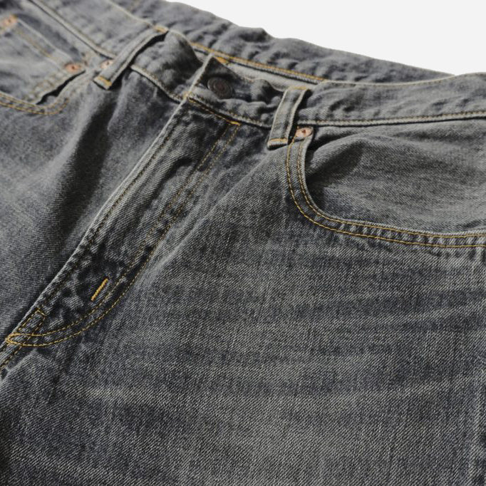 STYLE 66 SELVEDGE STRAIGHT LEG DENIM JEAN - BLACK USED WASH