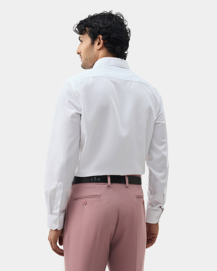 Super White Solid Shirt - Stand