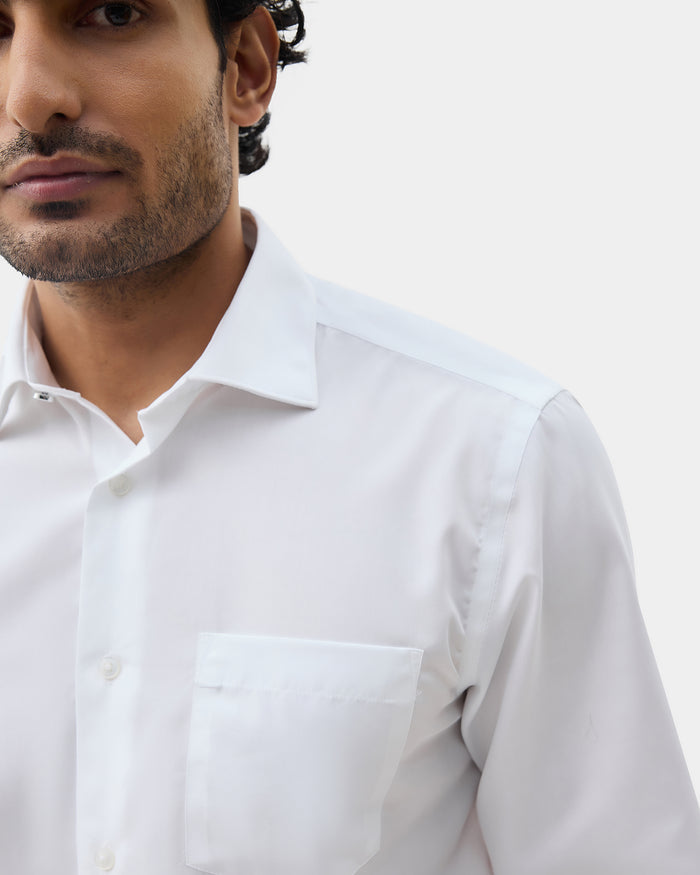 Super White Solid Shirt - Stand