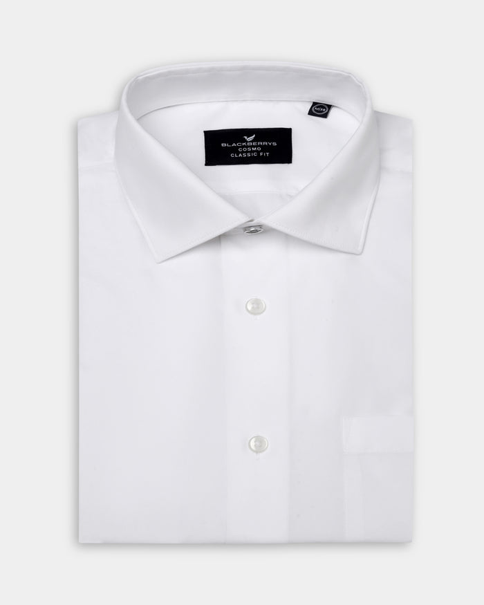 Super White Solid Shirt - Stand