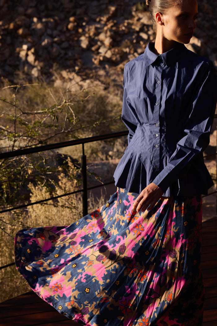 Swing Skirt- Suzani Navy