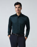 Teal Unwrinkle Solid Shirt - Sylvia
