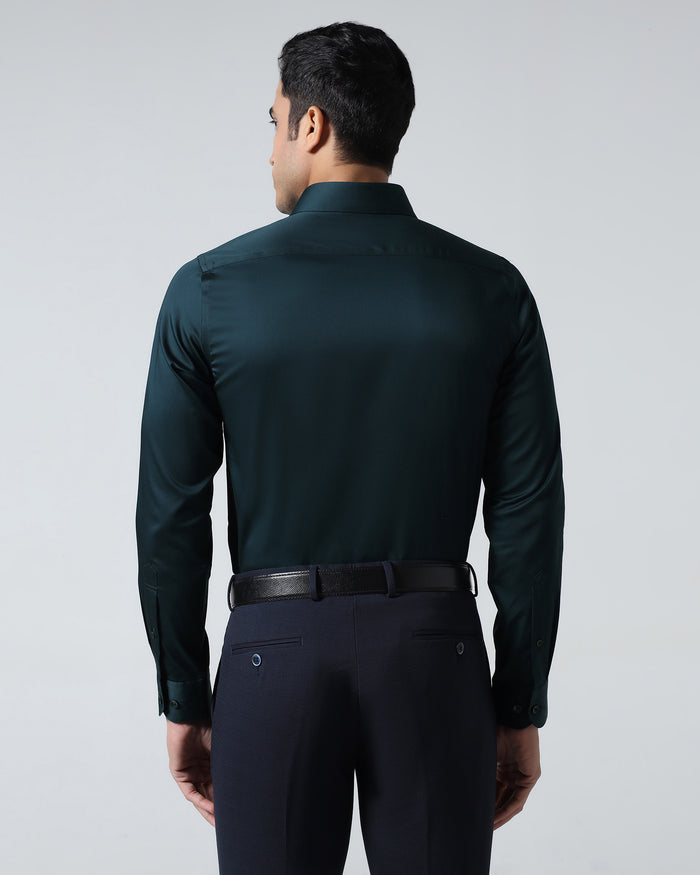 Teal Unwrinkle Solid Shirt - Sylvia