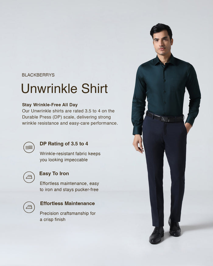 Teal Unwrinkle Solid Shirt - Sylvia