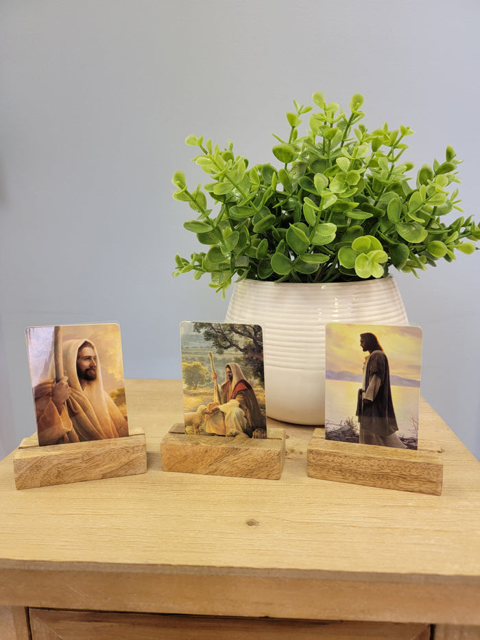Temple recommend holder with picture of Christ.