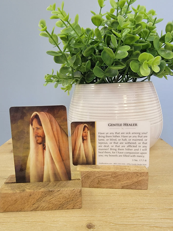 Temple recommend holder with picture of Christ.