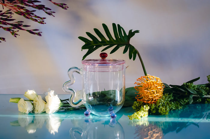 The Qi, Tea Pot, Bloom Glass Clear