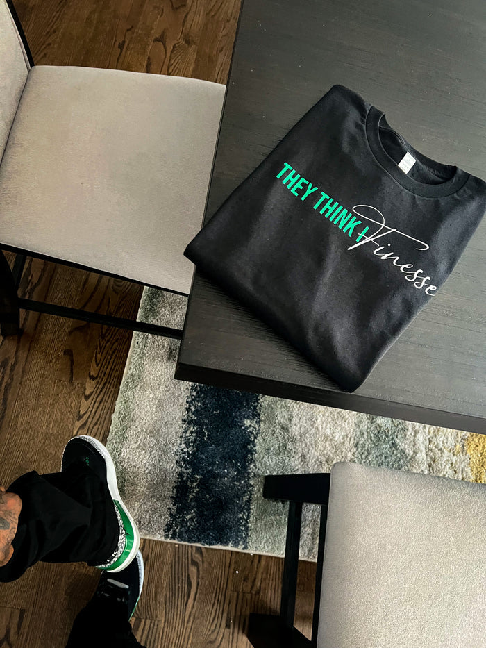 “They Think I Finesse” Black Long Sleeve T-Shirt