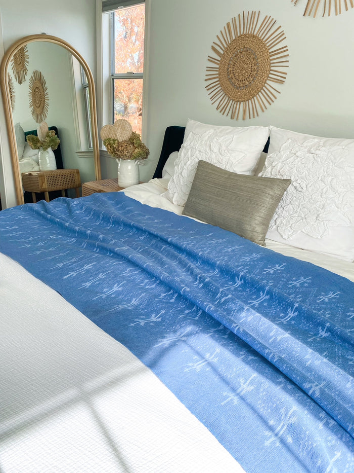 Throw, Issan Stripe, Sky Blue
